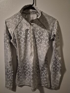 Nike Light Gray Geo-Pattern Half-Zip Pullover